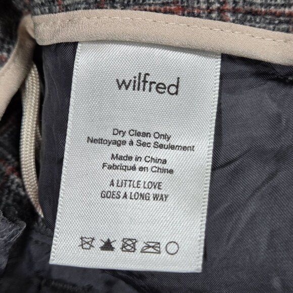 Aritzia Wilfred Jallade Pants 2 Gray Plaid Tie Front High Waist Ankle Trousers - Picture 5 of 10